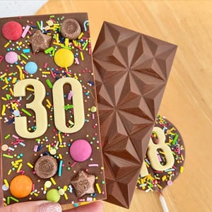 Age number chocolate bar- birthday gift- birthday ages