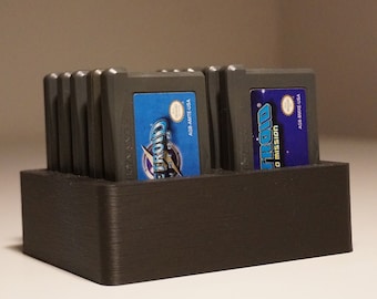 GBA Cartridge Holder, Gameboy Advance Cartridge Stand, GBA Cartridge Stand, Gameboy Game Holder, Holds Up to 10 Carts (STL File Only)