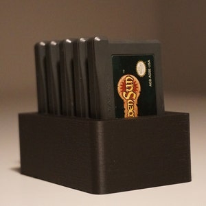 GBA Cartridge Holder, Gameboy Advance Cartridge Stand, GBA Cartridge Stand, Gameboy Game Holder, Holds Up to 5 Carts (STL File Only)