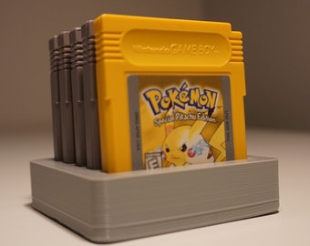 GB Cartridge Holder, Gameboy Cartridge Stand, GB Cartridge Stand, Gameboy Game Holder, Holds Up to 5 Carts (STL File Only)