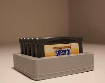 GBA Cartridge Holder, Gameboy Advance Cartridge Stand, GBA Cartridge Stand, Gameboy Game Holder, Holds Up to 5 Carts (STL File Only)