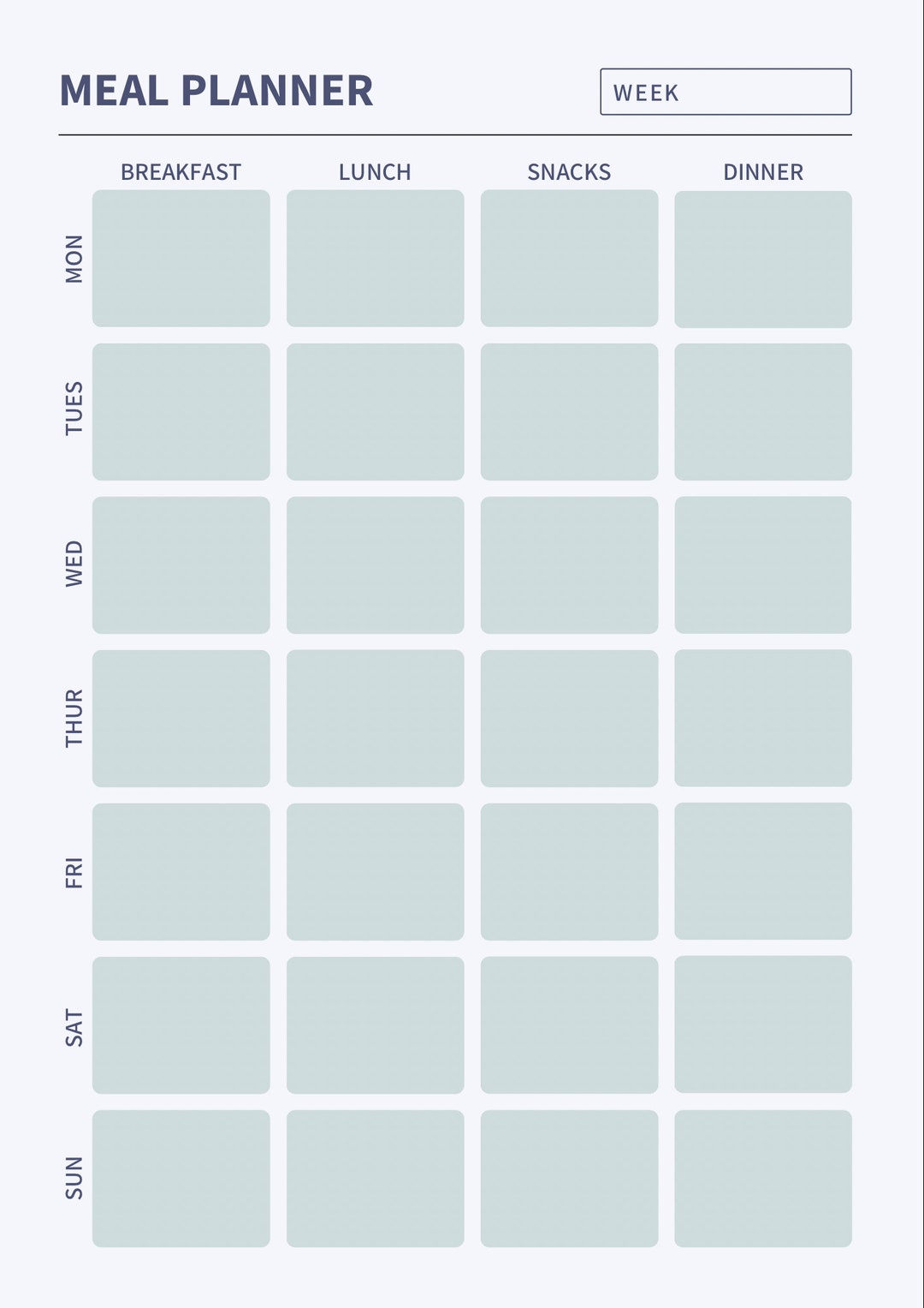 Downloadable Weekly Meal Planner - Etsy