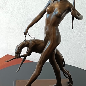 goddess of the hunt diana with greyhound