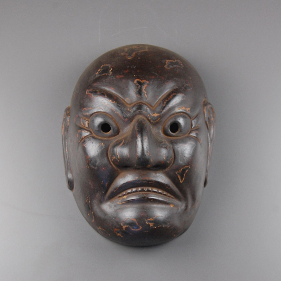 Vintage Japanese Mask Vintage Noh Mask Japanese Folk Art Etsy