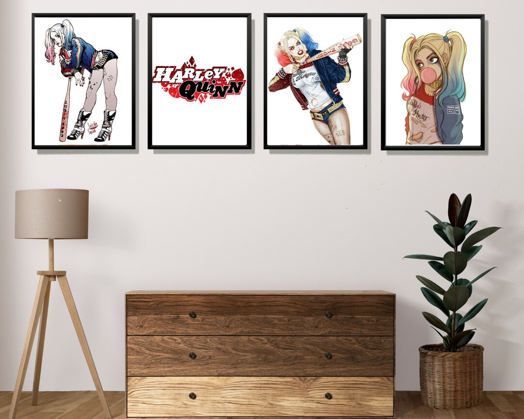 Harley Quinn Wall Art Set Wall Art Bundle LAYERED Cricut Etsy