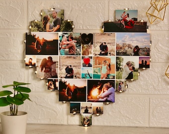 Personalized Photo Collage Gift With 8 Photos Gifts for Mom Custom Photo Album Heart-Shaped Photo Frame Mom Gift Gifts from Daughter and Son
