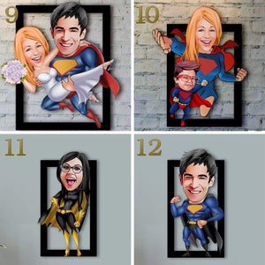 Anpassad familjebildredigering av superhjälte, superpappa, personligt superhjälteporträtt, superhjältetecknad foto, superhjältekonst, fotoserieredigering bild 5