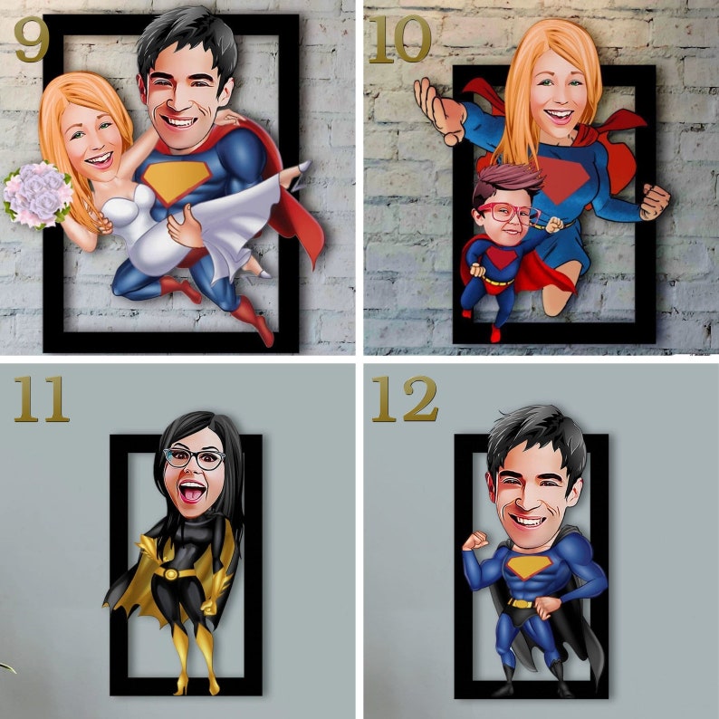 Anpassad familjebildredigering av superhjälte, superpappa, personligt superhjälteporträtt, superhjältetecknad foto, superhjältekonst, fotoserieredigering bild 5