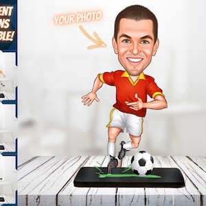 Unique Custom Footballer Caricature: Handmade Artwork for Football Fanatics