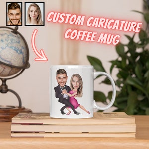 Funny Caricature Coffee Mug, Personalized Coffee Mug, Custom Coffee Mug, Funny Gift for Couples, Funny Coffee Mug,  Personalized Gift Idea