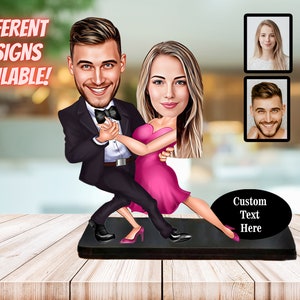 Aangepaste danser paar cartoon grappig beeldje cadeau gezicht foto cartoon paar foto geschenken foto afdrukken beste verjaardag verjaardag paar cadeau
