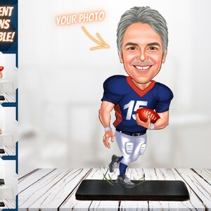 Regalo personalizzato per giocatore di football americano, regalo per caricatura di giocatore di rugby, miglior regalo per calciatore, idee regalo per il calcio, regalo per amante del football americano
