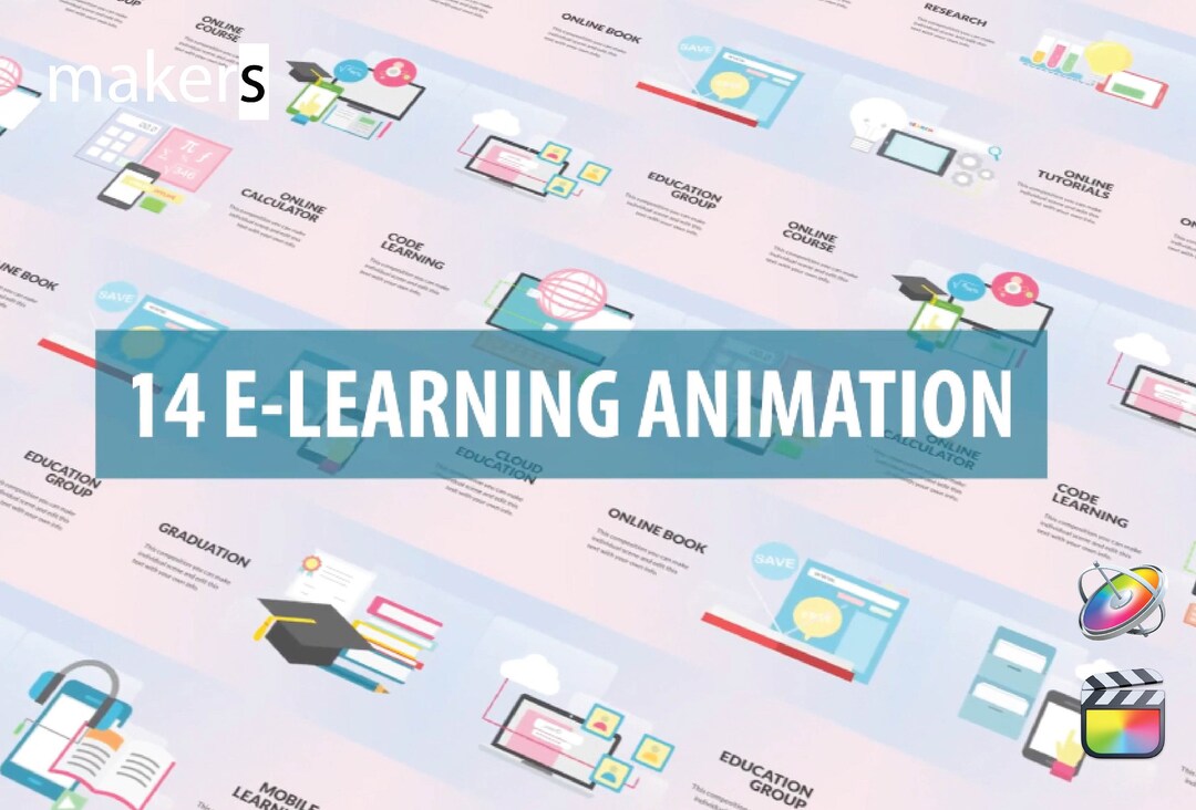 Elearning Animation Apple Motion & FCPX, Template Suitable for Video