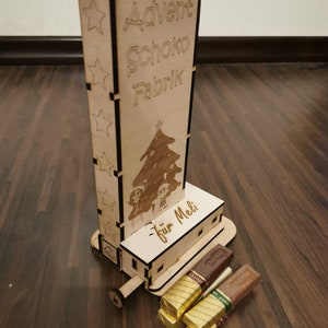 SVG Datei für Adventskalender Merci Schokoladenspender mit Auswurf und Tagesanzeige
