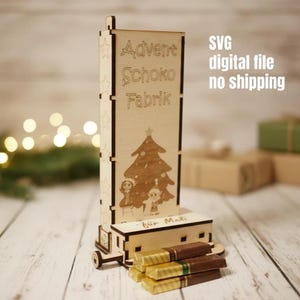 SVG file for Advent calendar Merci chocolate dispenser with dispensing mechanism and day indicator