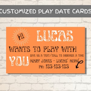 Cartões de data de jogo personalizados, download digital, convites de jogo, cartões de chamada para crianças, PDF instantâneo, cartões de data de jogo para impressão