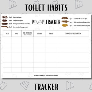 Poeptracker | Toiletgewoonten-tracker | Opname over toiletbezoek | Voorbereiding colonoscopie | Rectale problemen | Mijn poep volgen | Darmbewegingsdagboek | Bristol