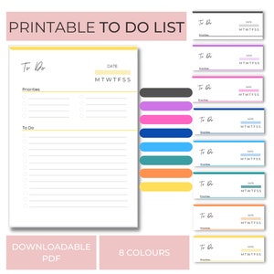 Lista minimalista de tareas pendientes imprimible, lista de tareas diarias de tareas pendientes, PDF del planificador de productividad, inserción del planificador, A4, A5, carta