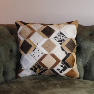 cowhide genuine leather toss pillow cover