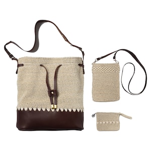 Leather Bag, Genuine Leather, Macrame Tote, Real Leather Bag