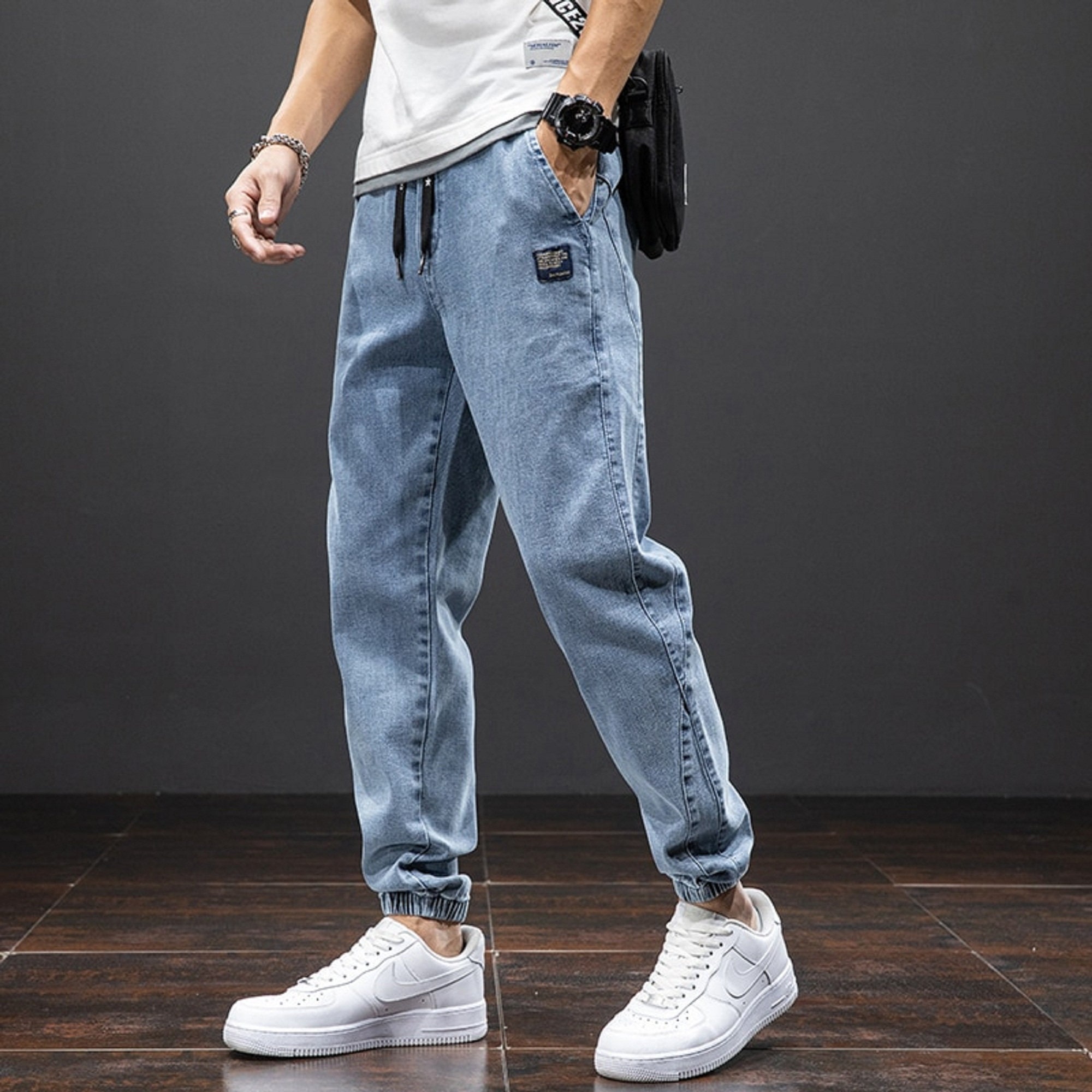 Buy Mens Blue Washed Slim Fit Jogger Jeans for Men Online at Bewakoof