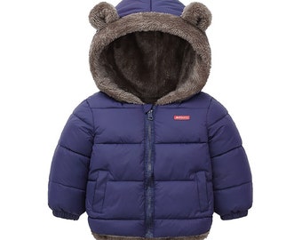 Kids Cotton Clothing Thickened Down Girls Jacket Baby Children Winter Warm Coat Zipper Hooded Costume Boys Outwear