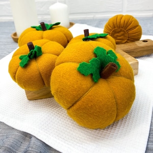 Halloween Pumpkin Decor, Felt Food, Pumpkin Ornament, Fake Food,  Pretend Play Kitchen, Felt Vegetables