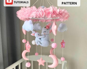 Baby Mobile Sewing Pattern PDF, Teddy Bear Pattern, Nursery Mobile DIY,  Step by Step Video Tutorial, Nursery Decor