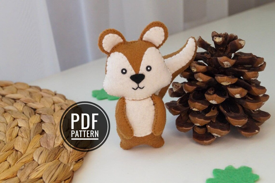 Felt Animals Pattern Set Woodland Stuffed Animals Felt Toys Etsy