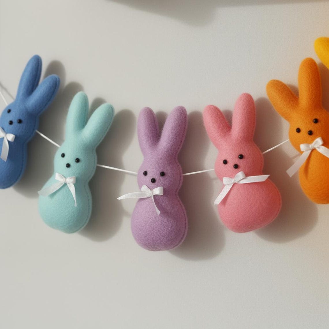 Felt Bunny Garland Sewing Pattern, Easter PDF Template for DIY Spring ...