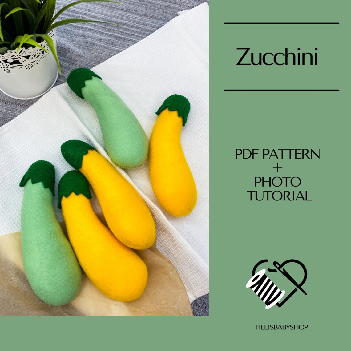 Felt Food Zucchini Sewing Pattern Felt Squash Felt - Etsy