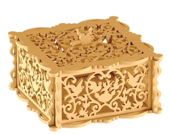 A box of pigeons.   Laser cut files SVG, DXF CDR vector plans laser cutting, cnc pattern, glowforge files, cnc project, laser