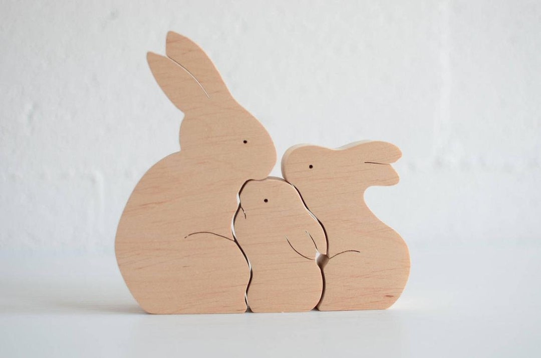Behemoth Puzzle. A Family of Rabbits Laser Cut Files SVG DXF CDR ...