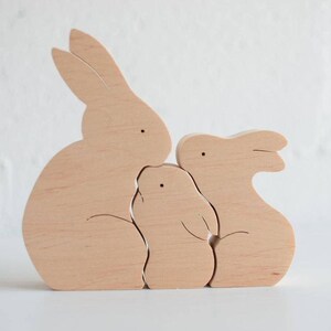 Behemoth Puzzle. A family of rabbits  Laser cut files SVG DXF CDR Glowforge file vector plans laser file cnc pattern cnc cut laser cut cnc