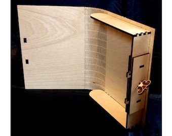 Scatola per libri. File tagliati al laser SVG DXF CDR Glowforge file piani vettoriali file laser modello cnc taglio cnc file router cnc taglio laser