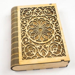 Box book   Laser cut files SVG DXF CDR vector plans, files Instant download glowforge files, cnc project, laser cnc