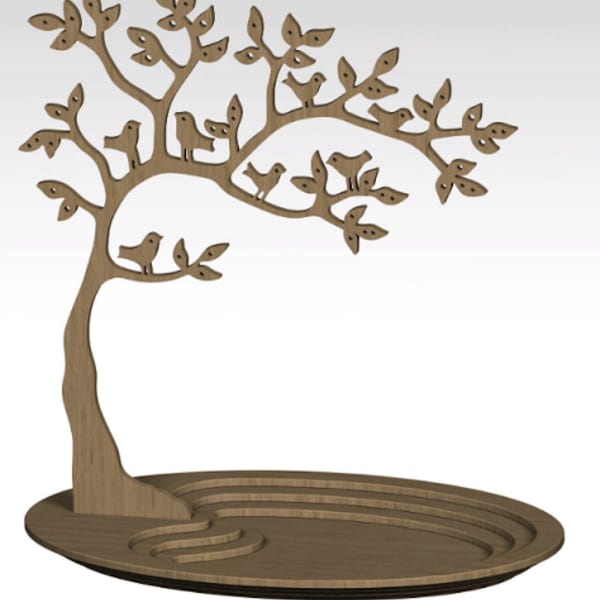 Tree for jewelry  Laser cut files SVG, DXF CDR vector plans laser cutting, cnc pattern, glowforge files, cnc project, laser