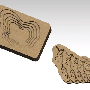 Puzzle. Unicorn. 6 layers  Laser cut Files SVG DXF CDR Glowforge vector plans, files Instant download, cnc pattern, cnc cut, laser cut