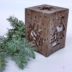 Christmas lights for candles. Laser cut files SVG, DXF CDR vector plans laser cutting, cnc pattern, glowforge files, cnc project, laser