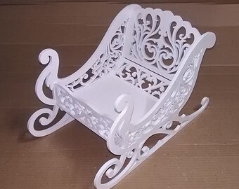 Pliki cięcia laserowego Sleigh SVG, DXF CDR plany wektorowe cięcie laserowe, wzór cnc, pliki glowforge, projekt cnc, laser