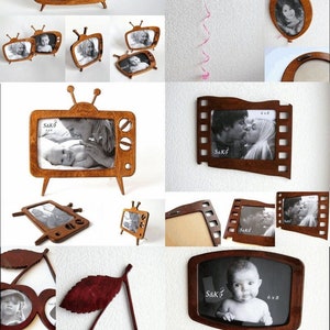 Retro photo frames of 6 types  Laser cut files SVG, DXF CDR Glowforge file vector plans laser file, cnc pattern, cnc cut laser cut cnc