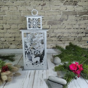 Lantern Christmas Silent Night.  Laser cut files SVG, DXF CDR vector plans laser cutting, cnc pattern, glowforge files, cnc project, laser