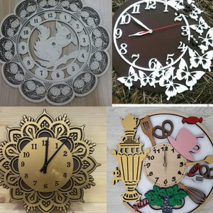 Watch. 5 types. Laser cut files SVG, DXF CDR Glowforge file vector plans laser file, cnc pattern, cnc cut laser cut cnc router file