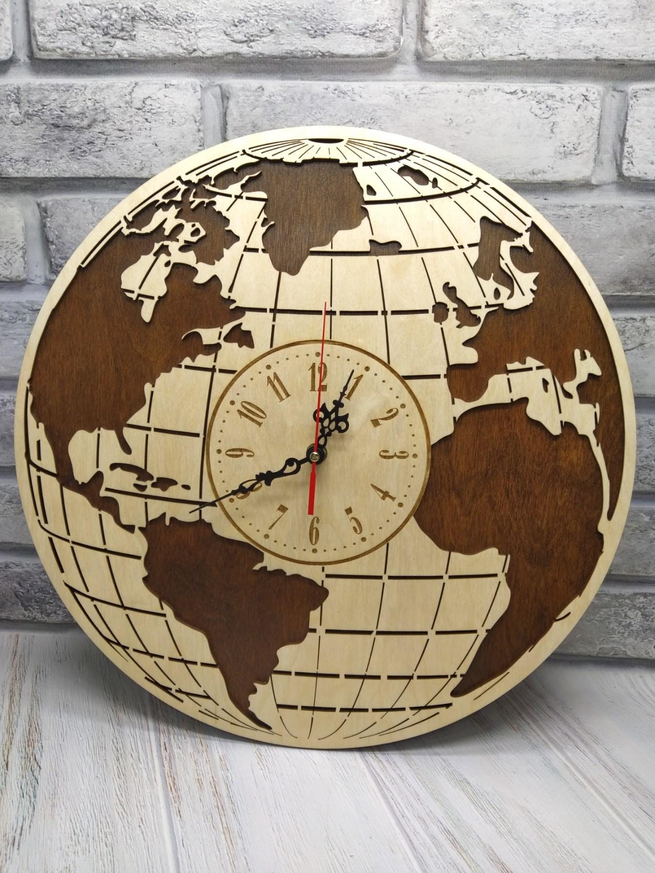 Earth Clock Laser Cut Files, Digital Craft Glowforge Download SVG, Dxf ...