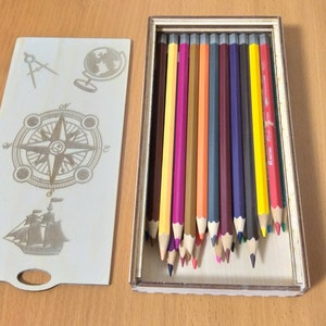 Pencil case Organizer for pencils and brushes. Laser cut files SVGDXFCDR Glowforge file vector plans laser file cnc pattern cnc cut lasercut