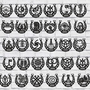 Souvenir horseshoes  Laser cut files SVG, DXF CDR Glowforge file vector plans laser file, cnc pattern, cnc cut laser cut cnc router file