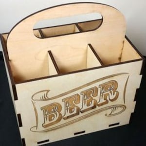 Beer crate.  Laser cut files SVG, DXF CDR vector plans laser cutting, cnc pattern, glowforge files, cnc project, laser