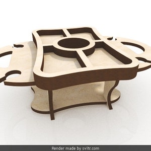 Mini Bar Table.  Laser cut files SVG DXF CDR Glowforge file vector plans laser file cnc pattern cnc cut laser cut cnc router file