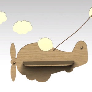 Plane Shelf.  Samalet. Laser cut Files SVG DXF CDR Glowforge vector plans, files Instant download, cnc pattern, cnc cut, laser cut