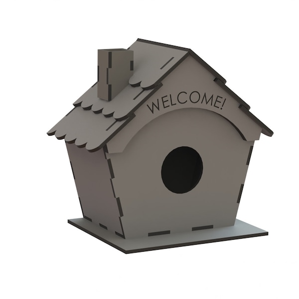 Birdhouse. Laser cut files SVG DXF CDR Glowforge file vector plans laser file cnc pattern cnc cut laser cut cnc router file